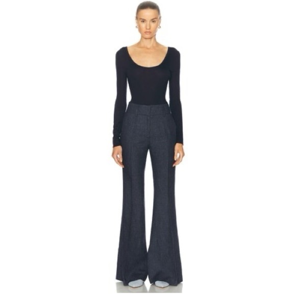 NWT GABRIELA HEARST Black Cashmere Silk Long Sleeve Emily Bodysuit Sz XL - Picture 3 of 16